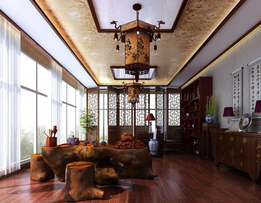 别墅书房效果图